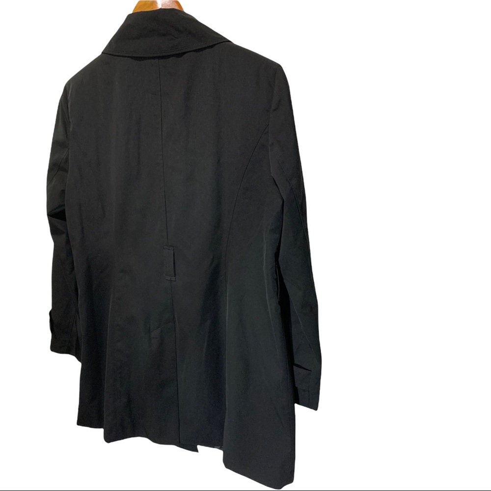 LONDON FOG BLACK FULL BUTTON DOWN  LS INTERIOR LINED TRENCH COAT SIZE MEDIUM - Picture 13 of 16